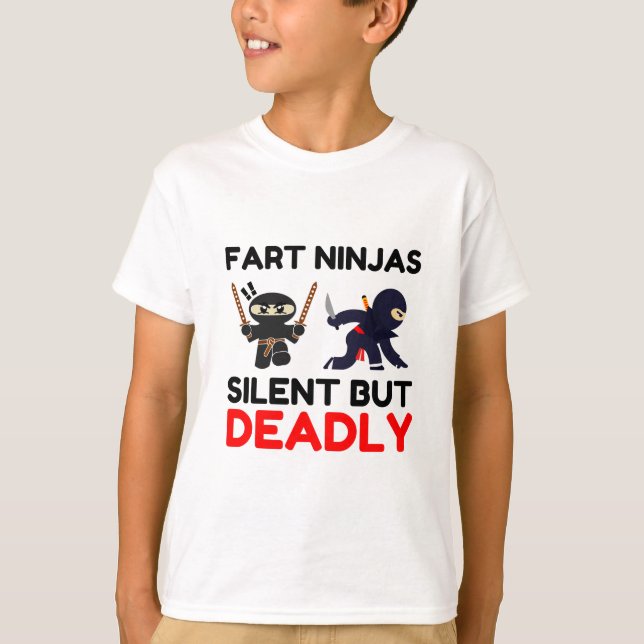 Camiseta Fart Ninjas silencioso pero mortal (Anverso)
