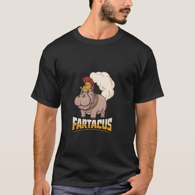 Camiseta Fartacus Farting Hippo Farts (Anverso)