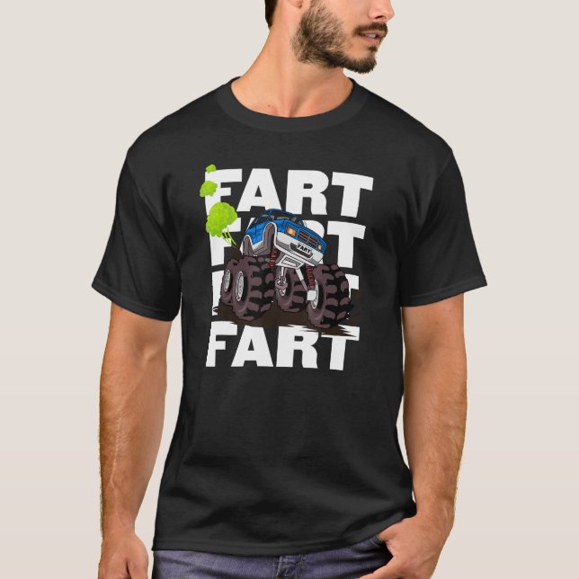 Camiseta Farting Monster Truck Shirt, Adults & Kids Funny F (Anverso)