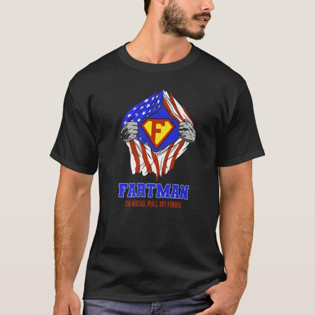 Camiseta Fartman Go Ahead Tira De Mi Dedo, Bandera Estadoun (Anverso)
