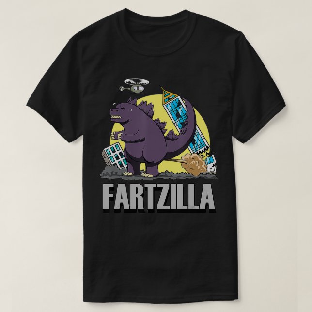 Camiseta Fartzilla Funny Dinosaur Dino Chiste Silly Hum (Diseño del anverso)