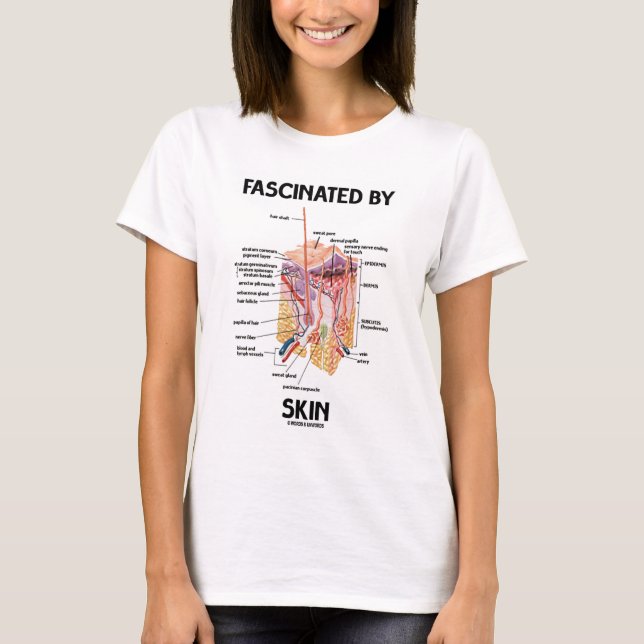 Camiseta Fascinado por la piel (capas de la piel) (Anverso)