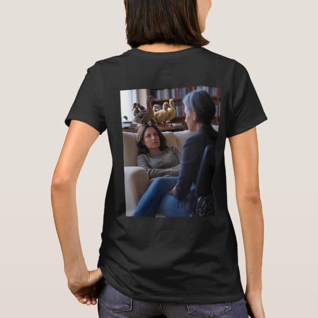 Camiseta Fascination With Ducks women black T-shirt back (Reverso)