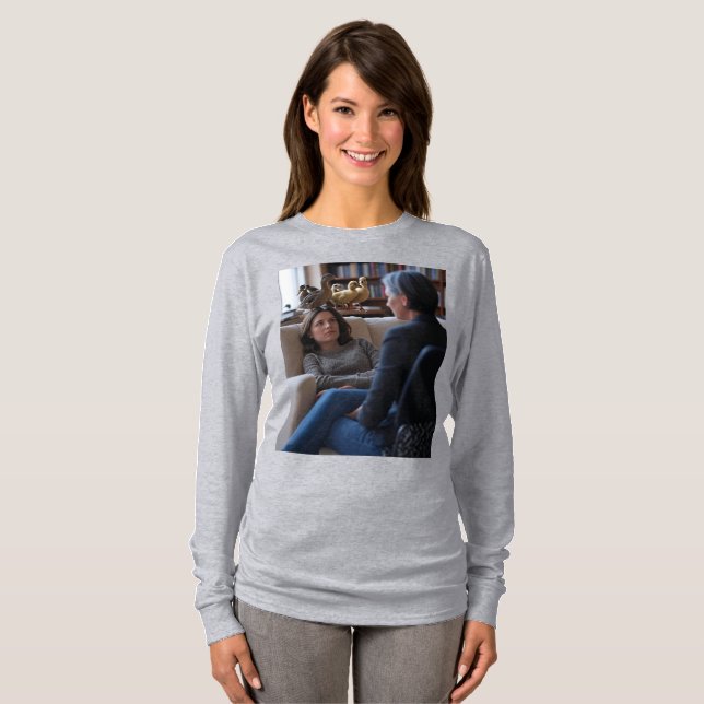 Camiseta Fascination With Ducks women gray long shirt (Anverso completo)