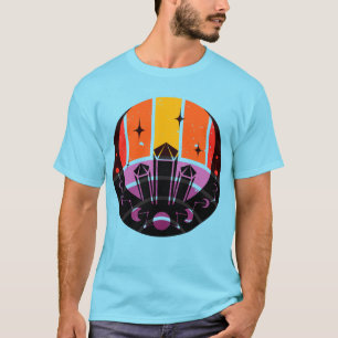 Camiseta Fase Lunar Piedra Preciosa Estrellas Atardecer