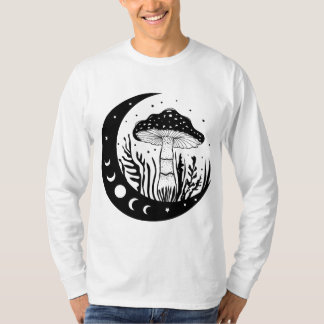 Camiseta Fases Celestiales De Honor Y Luna Negro Y Blanco