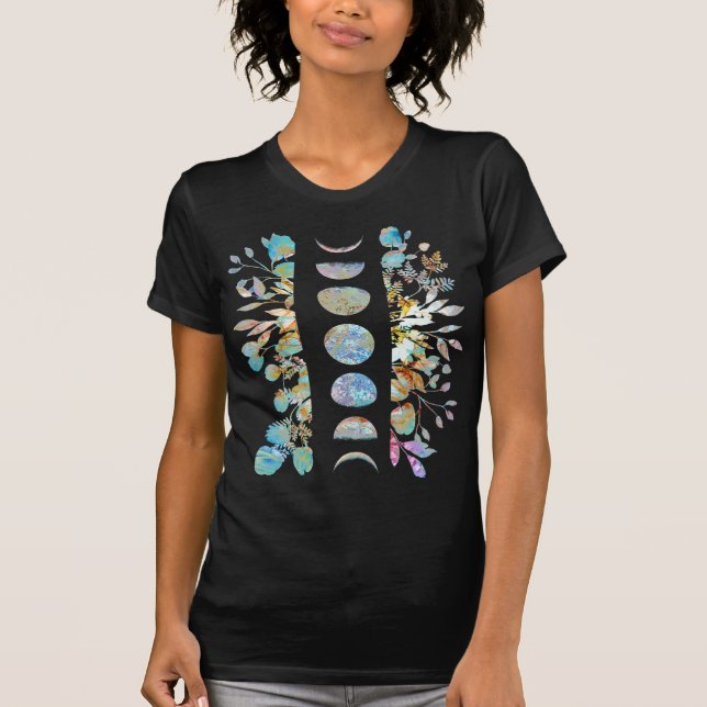 Camiseta Fases de la Luna Botánica Crystal Pastel (Anverso)