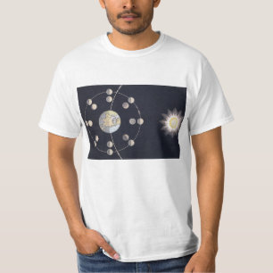 Camiseta Fases de la Luna con la Tierra y el Sol, Astronomí