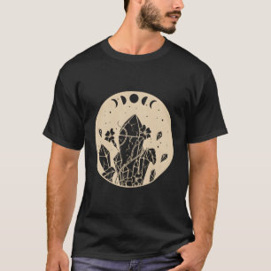 Camiseta Fases De La Luna De gótico Cristales Y Flores Cele
