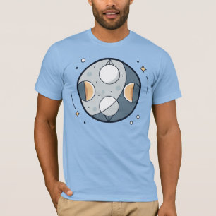 Camiseta Fases de la luna en el diseño de balance cósmico