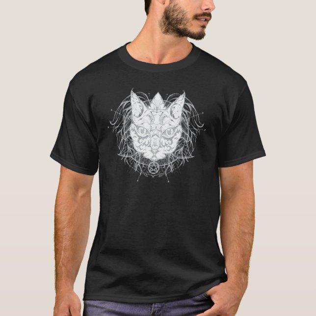 Camiseta Fases De La Luna Oculta De Gato Pagan Wicca Wicca (Anverso)