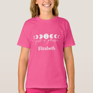 Camiseta Fases de la Luna Personalizadas Solo una Fase Rosa
