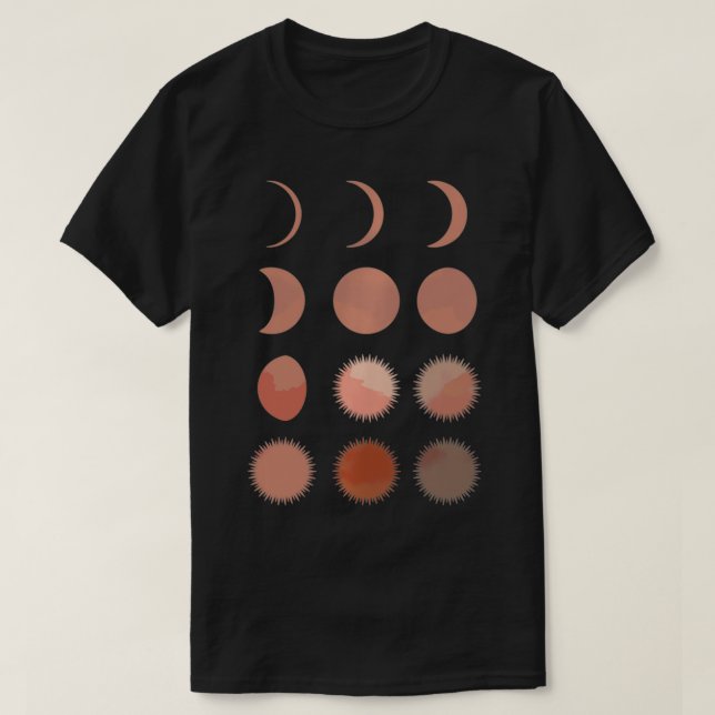 Camiseta Fases de Sun Moon Resumen Pullover Bohemiana (Diseño del anverso)