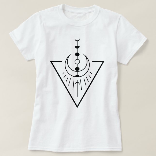 Camiseta fases emergentes de la luna solar (Diseño del anverso)
