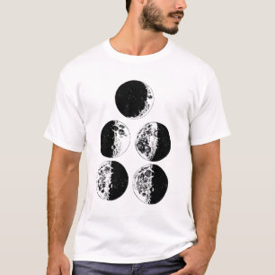 Camiseta Fases Lunares Astronomía Espacio Arte ilustracione