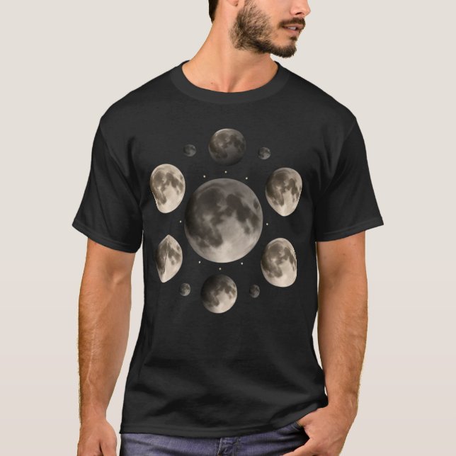 Camiseta Fases Lunares Celestiales Mandala Arte de Astronom (Anverso)