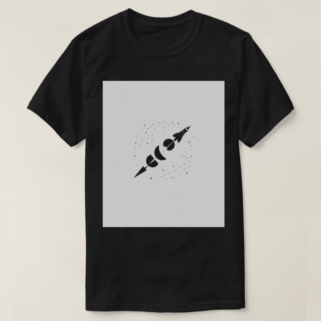 Camiseta Fases Lunares Cohete Exploración Espacial Astronom (Diseño del anverso)