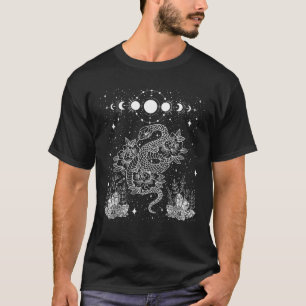 Camiseta Fases Lunares Serpiente Y Cristales Gótico Punk