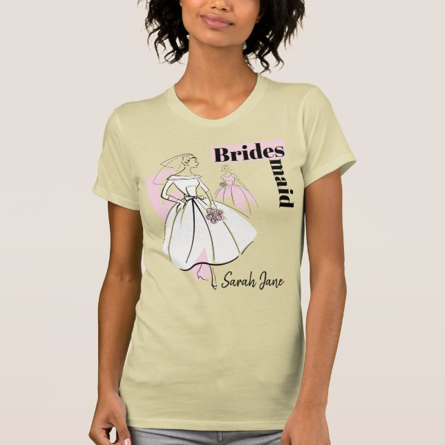 Camiseta Fashion Bride Neutral Group Bridesmaid Nombre (Anverso)