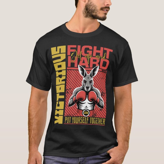 Camiseta Fashion Style Kangaroo Boxing Fighter Art Design (Anverso)