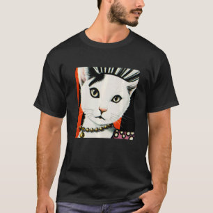 Camiseta Fashionable gato femenino de los años 1960 cierra