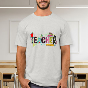 Camiseta Fashionable Teacher T-Shirt - Cute Unisex Cotton