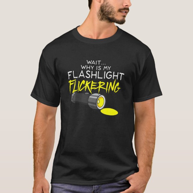 Camiseta Fasmofobia parpadeante linterna - Caza fantasma (Anverso)