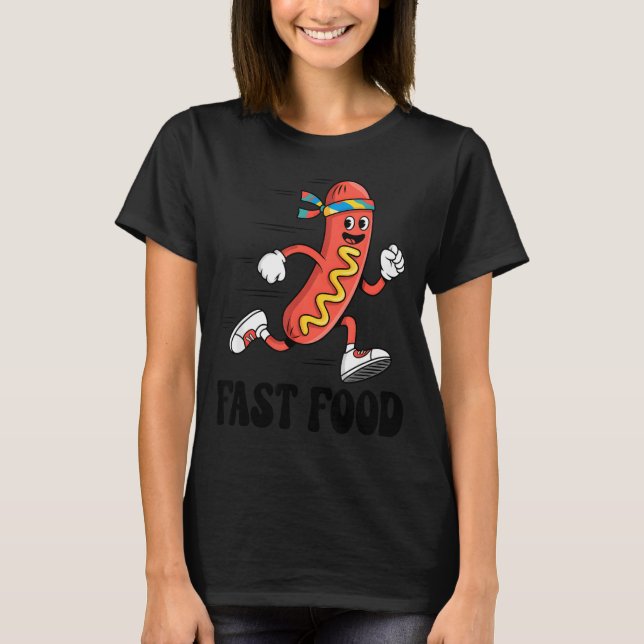 Camiseta Fast Food Funny Pun Working Out Running Jogging Gy (Anverso)