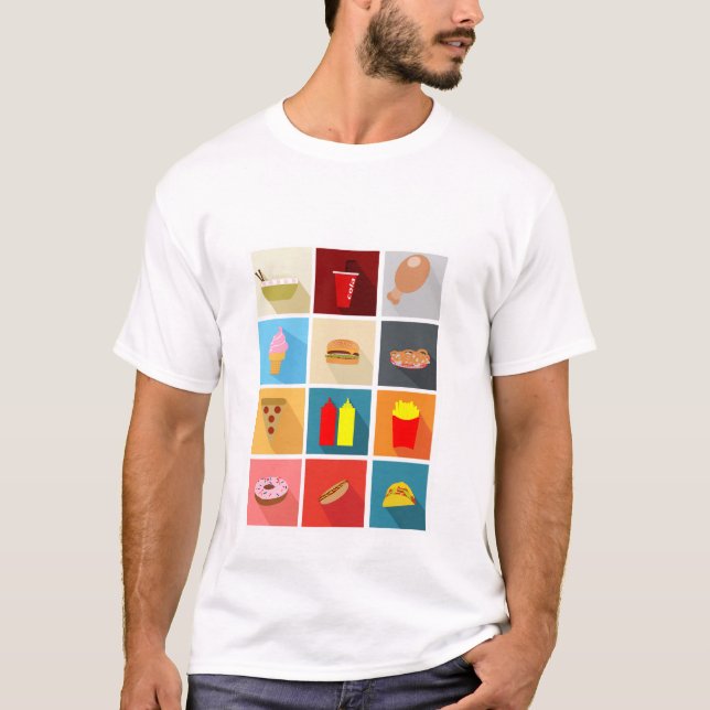 Camiseta Fast Food Icons (Anverso)