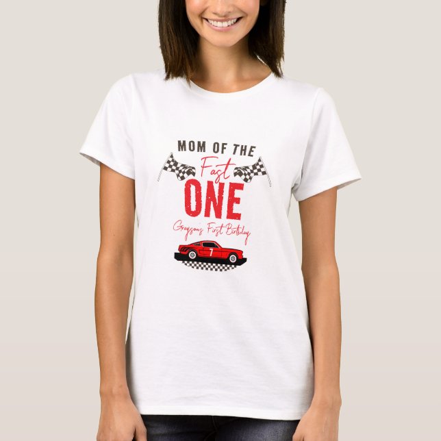 Camiseta Fast One Race Car Boy Primer Fiesta de cumpleaños (Anverso)