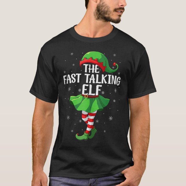 Camiseta Fast Talking Elf Christmas Girls Women Elf Squad X (Anverso)