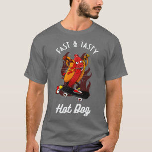 Camiseta Fast Tasty Hotdog Funny Skater Sausage