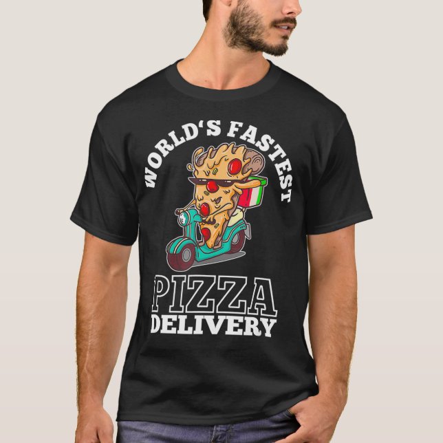 Camiseta Fastest Pizza Driver in the World Pizza Piece on S (Anverso)