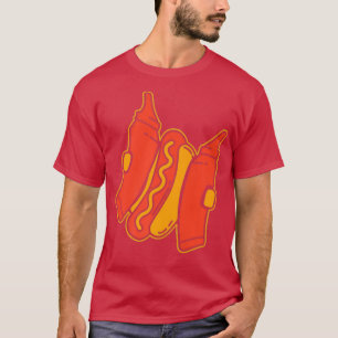 Camiseta Fastfood Hotdog con Mustard y Ketchup