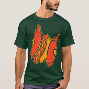 Camiseta Fastfood Hotdog con Mustard y Ketchup