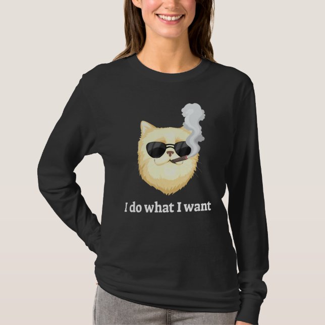 Camiseta Fastidioso Fumar Gato Lo Que Quiero (Anverso)