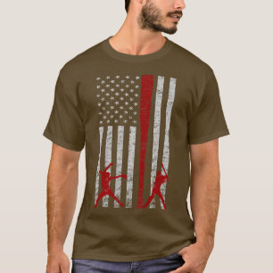 Camiseta Fastpitch Softball Bandera Americana Grunge Love S