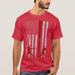 Camiseta Fastpitch Softball Bandera Americana Grunge Love S