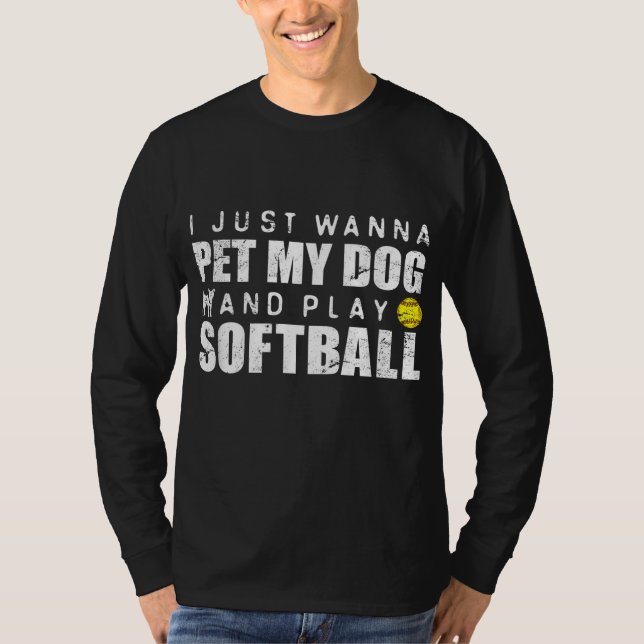 Camiseta Fastpitch Softball Divertido perro (Anverso)