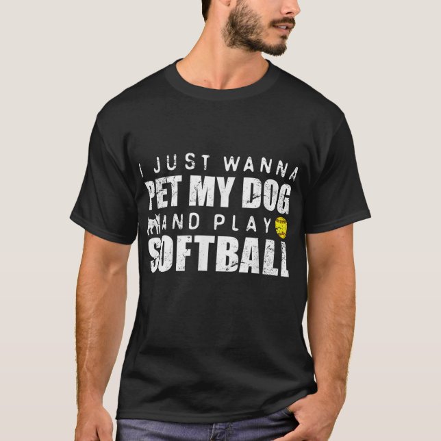 Camiseta Fastpitch Softball Divertido perro (Anverso)
