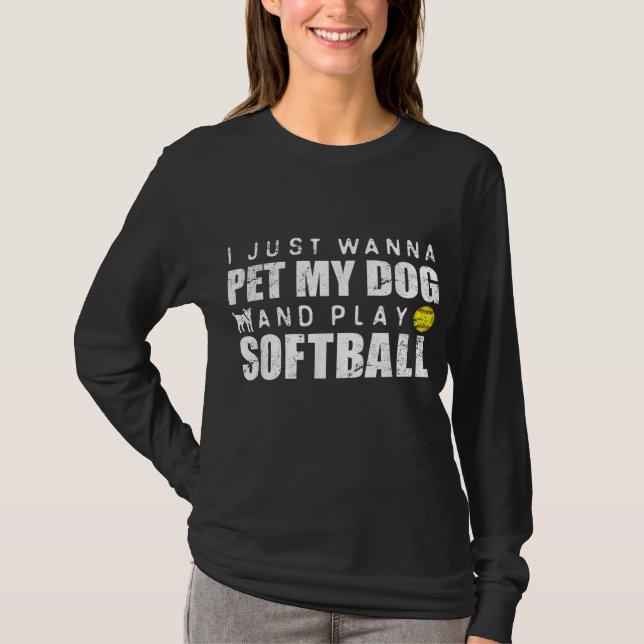 Camiseta Fastpitch Softball Divertido perro (Anverso)