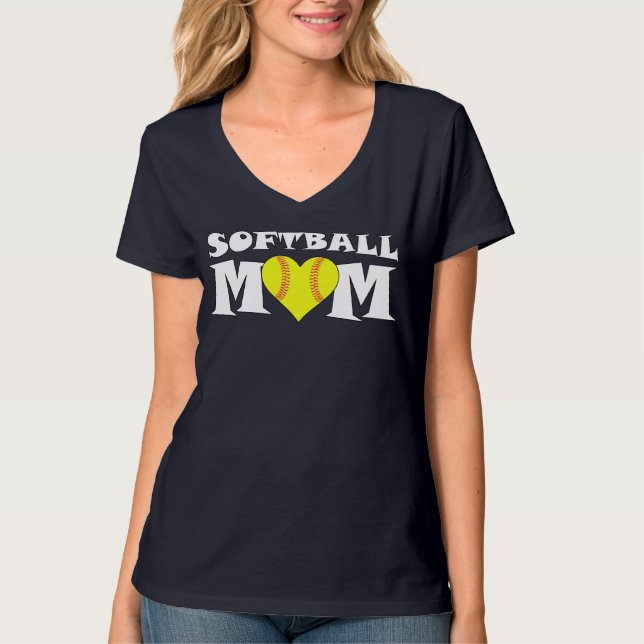 Camiseta Fastpitch Softball Mom Cute Women's Sports V-neck (Anverso)