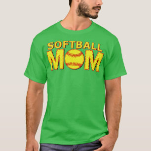 Camiseta Fastpitch Softball Mom Yellow Ball Laces Stitch