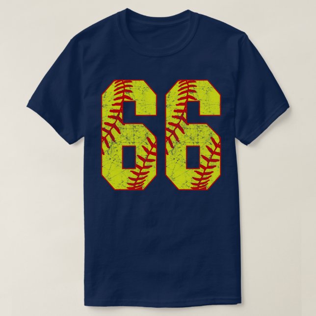Camiseta Fastpitch Softball Número 66 66 Softball Shirt Jer (Diseño del anverso)