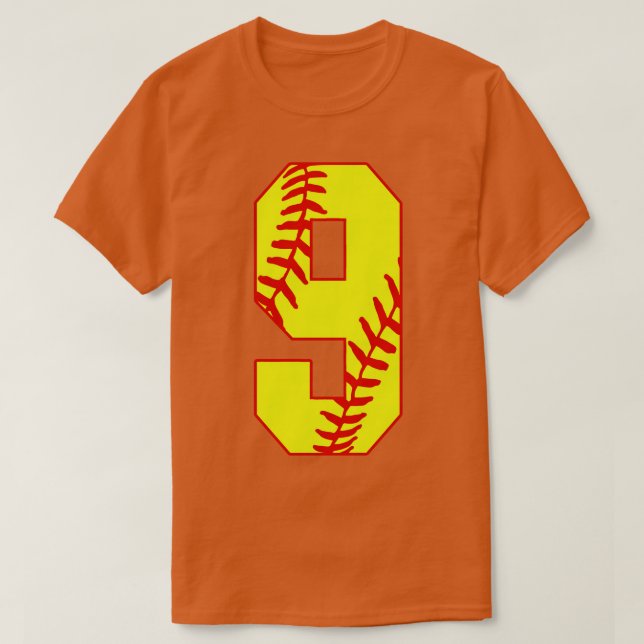 Camiseta Fastpitch Softball Número 9 9 Softbol Univ (Diseño del anverso)