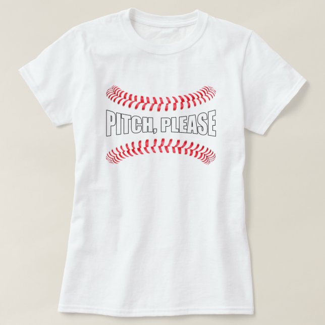 Camiseta Fastpitch Softball "Pitch, Please" Funny Softball (Diseño del anverso)