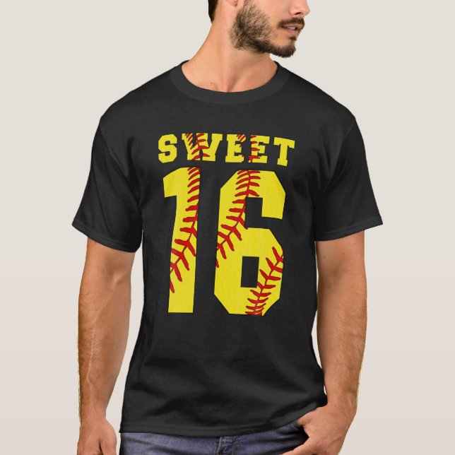 Camiseta Fastpitch Softball Sweet Sixn 16Th Birthday Sweet (Anverso)