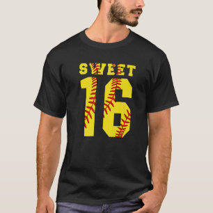 Camiseta Fastpitch Softball Sweet Sixn 16Th Birthday Sweet