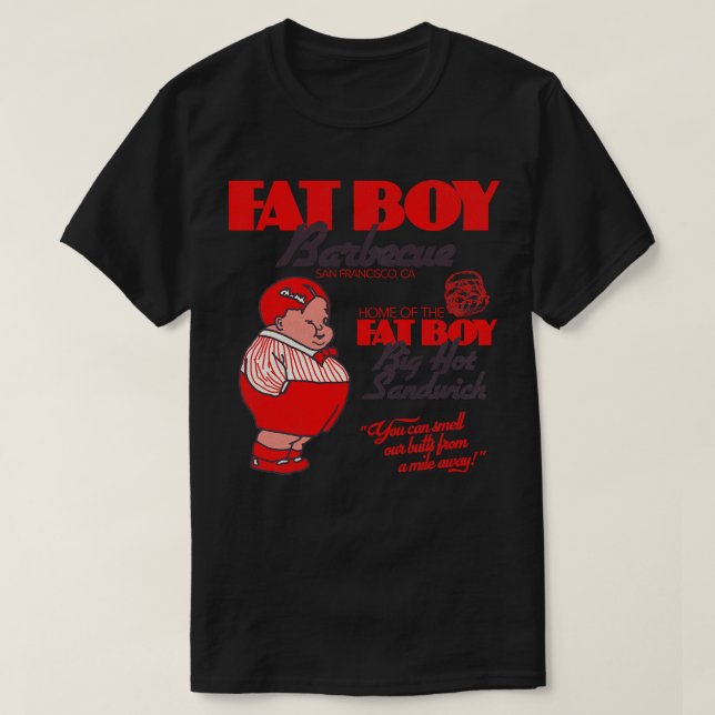 Camiseta Fat Boy Barbacoa Retro BBQ Restaurant San Francisc (Diseño del anverso)