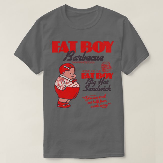 Camiseta Fat Boy Barbacoa Retro BBQ Restaurant San Francisc (Diseño del anverso)